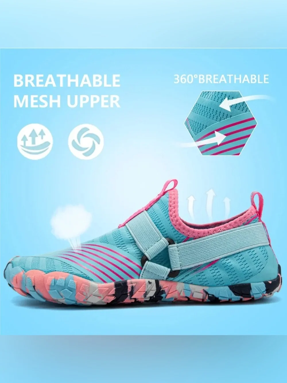 🌸Merence Anti slip Blue Aqua Water Slip On Sneakers